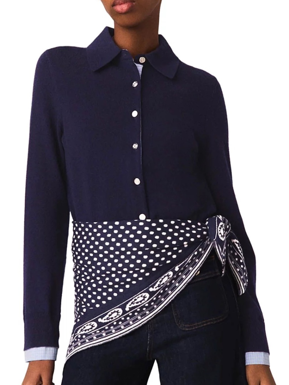 Mixed Polo Cardigan